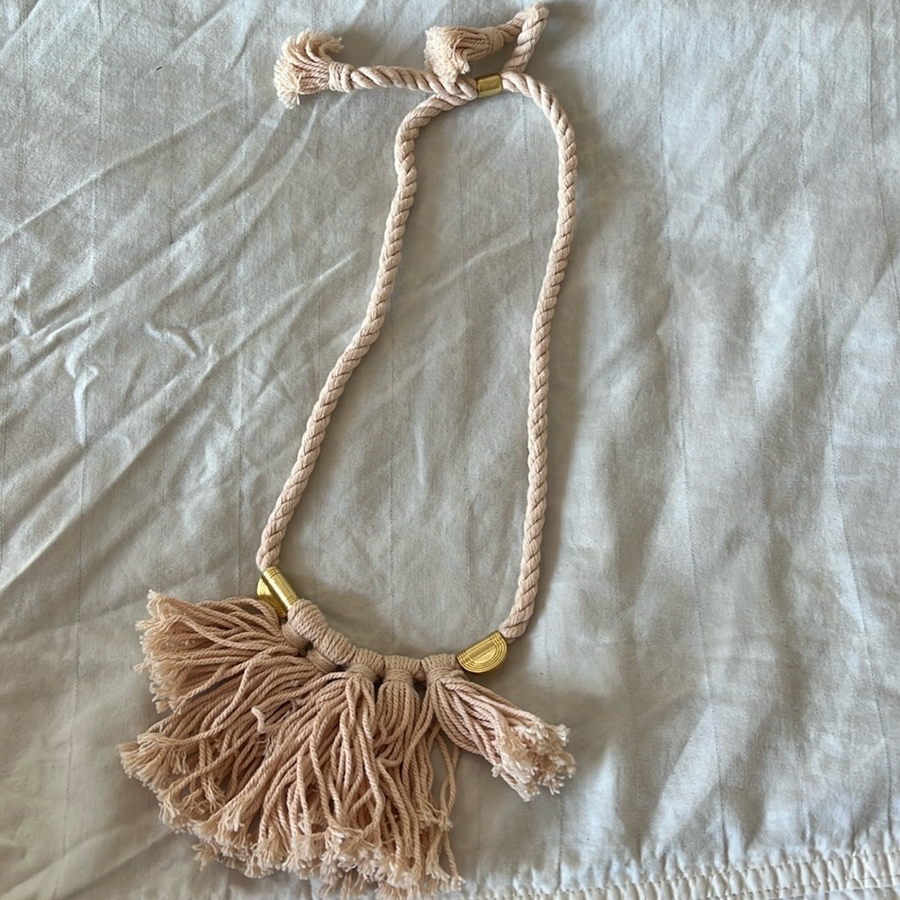 Madewell half moon tassel statement necklace